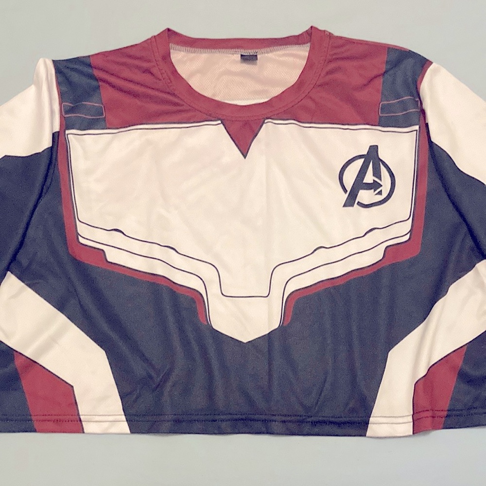 Marvel Avengers Quantum Suit Fan T-shirt. Black/Red/White size XL loose/light